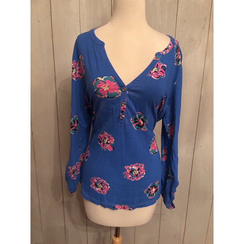 Lilly Pulitzer Top Size Medium "Of Corsage Janelle" Women's Flowers Shirt XL